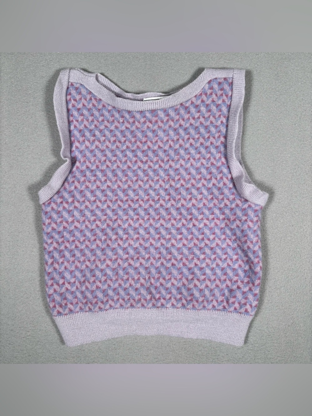 Vintage Miss Pendleton Wool Sweater Vest Women’s Small Purple Geometric